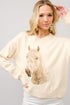 EMBROID SPARKLE HORSE SWEATER